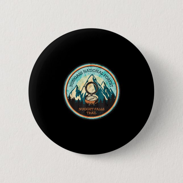 Badge Rond 5 Cm sentier de Nugget Falls en Alaska  (Devant)