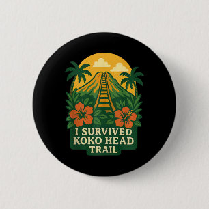 Badge Rond 5 Cm Sentier Koko Head Hawaii Oahu Hawaïen Randonnée