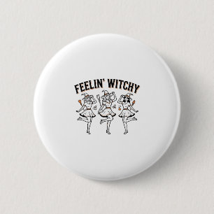 Badge Rond 5 Cm Sentiment Sorcière Rétro Sorcières Halloween