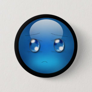 Badge Rond 5 Cm Sentiments de globe : Triste