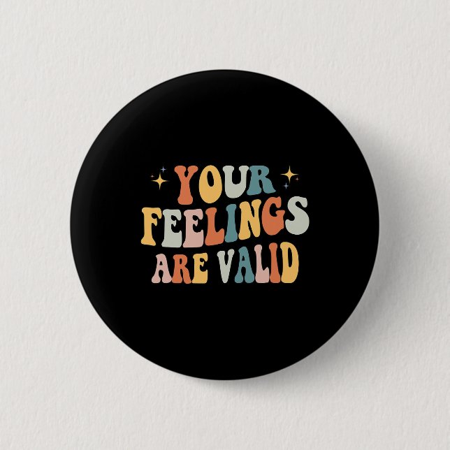Badge Rond 5 Cm Sentiments sont valides Mignon Rétro Sensibilisati (Devant)