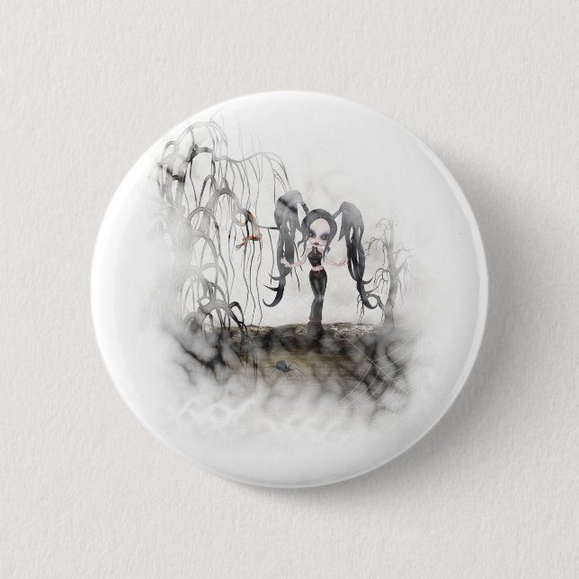 Badge Rond 5 Cm Sepia Goth Girl Vignette (Devant)