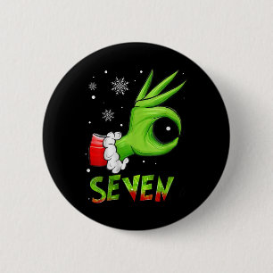 Badge Rond 5 Cm Sept 6 7 Mèmes drôles de Noël Xmas Santa Professeu