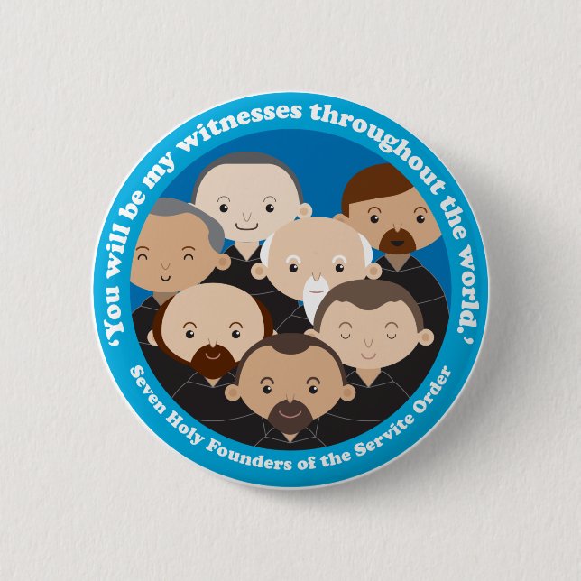 Badge Rond 5 Cm Sept Fondateurs de l'Ordre Servite (Devant)