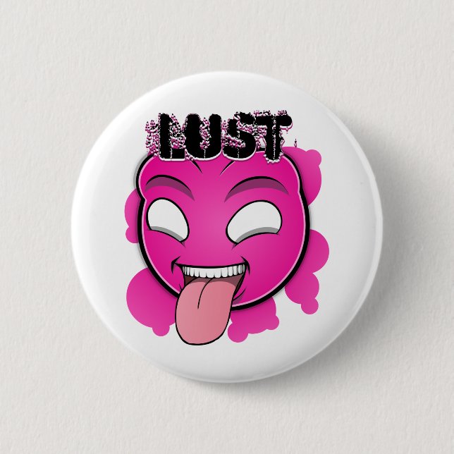 Badge Rond 5 Cm Sept visages de péchés - convoitise (Devant)