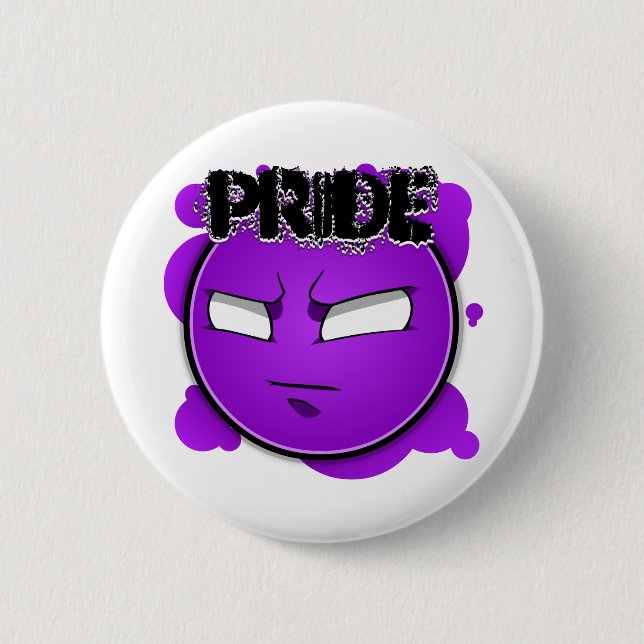 Badge Rond 5 Cm Sept visages de péchés - fierté (Devant)