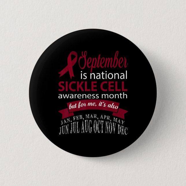 Badge Rond 5 Cm Septembre Est Le Mois De Sensibilisation À La Fauc (Devant)