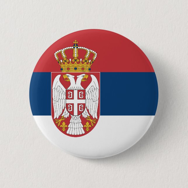Badge Rond 5 Cm Serbia Flag (Devant)