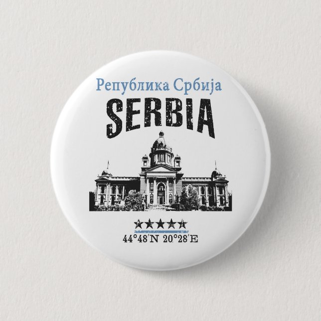 Badge Rond 5 Cm Serbie (Devant)