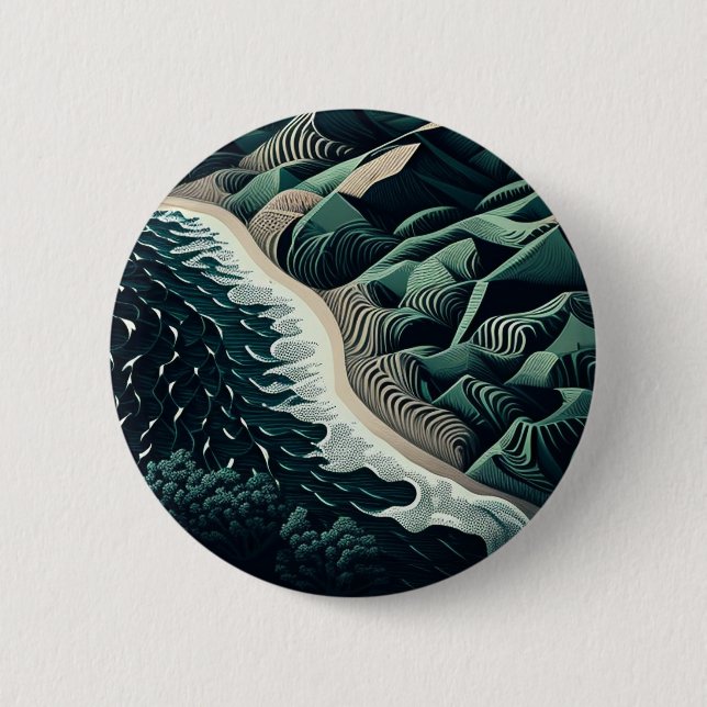 Badge Rond 5 Cm Serene Shores (Devant)
