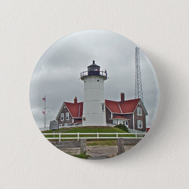 Badge Rond 5 Cm Série du phare de Nobska Point (Devant)