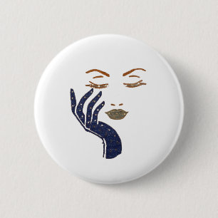 BADGE ROND 5 CM SÉRIE KEEP IT CUTE - BLEU MARINE