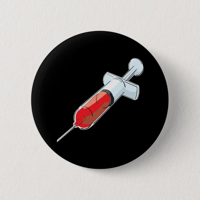Badge Rond 5 Cm Seringue sanglante (Devant)