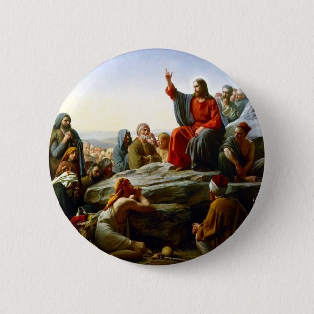 Badge Rond 5 Cm Sermon sur le Mont (Devant)