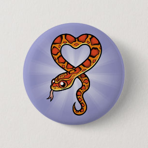 Badge Rond 5 Cm Serpent à caricature