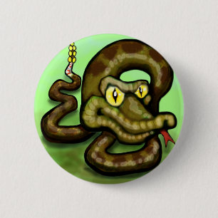 Badge Rond 5 Cm Serpent à sonnettes