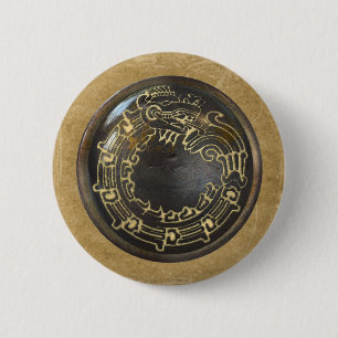 Badge Rond 5 Cm Serpent aztèque