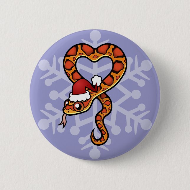 Badge Rond 5 Cm Serpent de Noël (Devant)