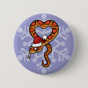 Badge Rond 5 Cm Serpent de Noël
