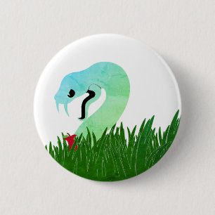 Badge Rond 5 Cm Serpent et épingle de pomme/