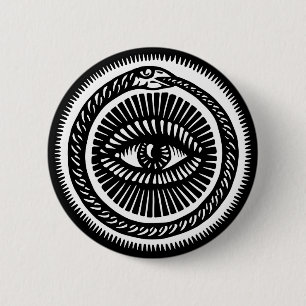 Badge Rond 5 Cm serpent mangeant sa propre queue