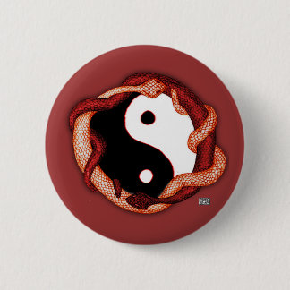 Badge Rond 5 Cm Serpents double (rouge)