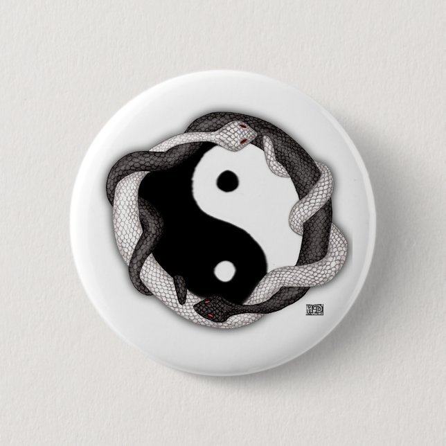 Badge Rond 5 Cm Serpents doubles (Devant)