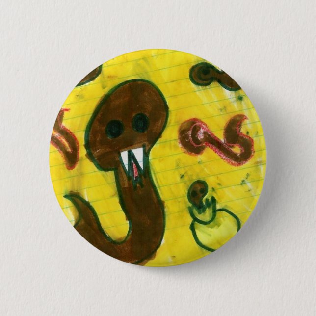 Badge Rond 5 Cm Serpents vivants ! (Devant)