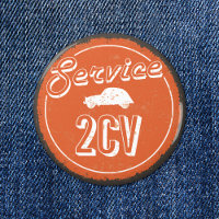 Service 2CV Vintage Orange Carshop Typographie