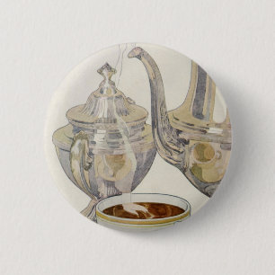 Badge Rond 5 Cm Service à café argenté vintage