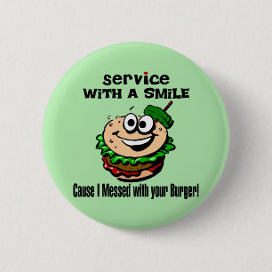 Badge Rond 5 Cm Service Avec Sourire