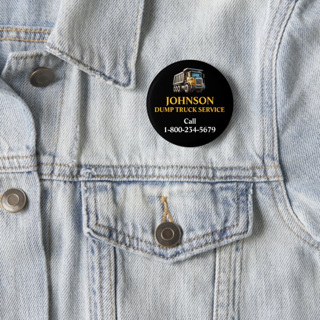 Badge Rond 5 Cm Service de camion à benne professionnelle (En situation)