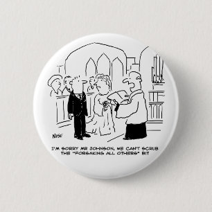 Badge Rond 5 Cm Service de l'église mariage Vicar ne peut pas frot