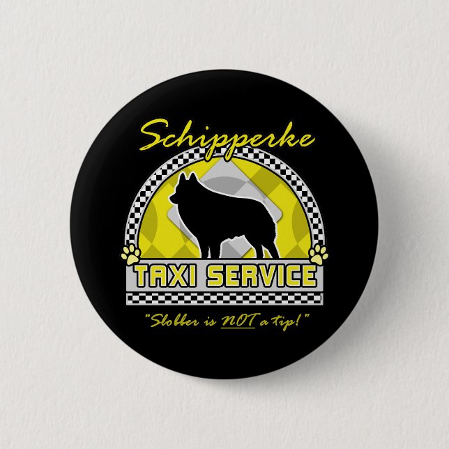 Badge Rond 5 Cm Service de taxi Schipperke (Devant)