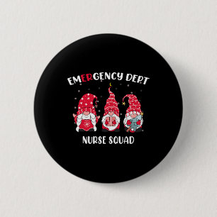 Badge Rond 5 Cm Service des urgences Er Christmas Gnomes Nurs
