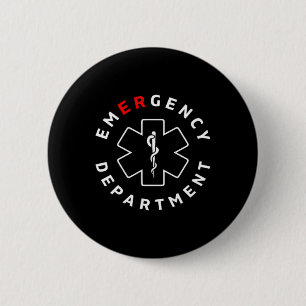 Badge Rond 5 Cm Service D'Urgence Er Rn Infirmière Retro Soins De
