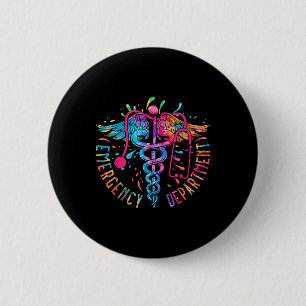 Badge Rond 5 Cm Service D'Urgence Tie Dye Ed Er Infirmière S