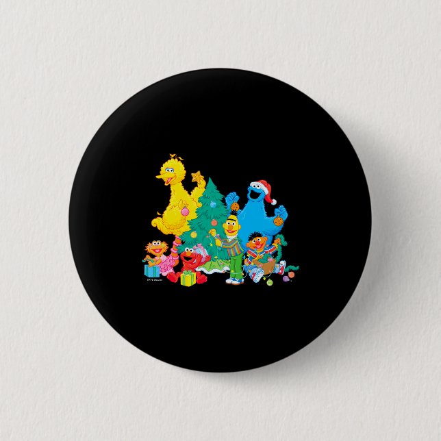 Badge Rond 5 Cm Sesame Street Christmas Pals  (Devant)
