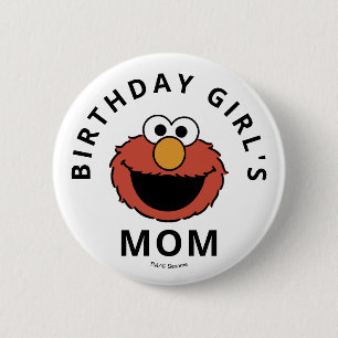 Badge Rond 5 Cm Sesame Street   Elmo - Premier Bouton de Maman