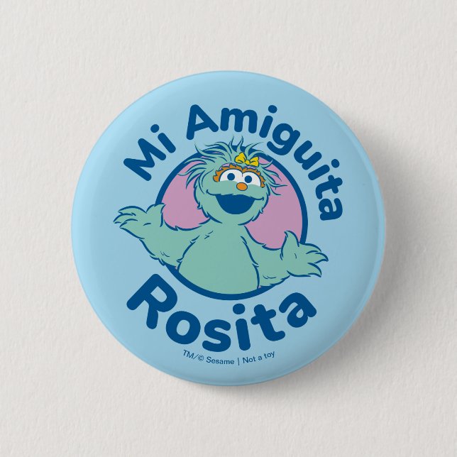 Badge Rond 5 Cm Sesame Street | Mi Amiguita Rosita (Devant)