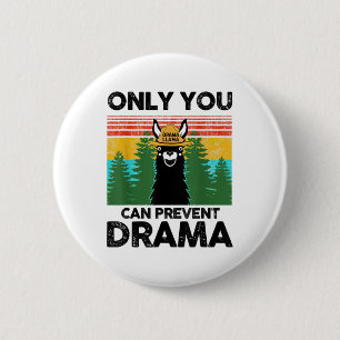 Badge Rond 5 Cm Seul Vous Pouvez Empêcher Drama Llama Camping Vint