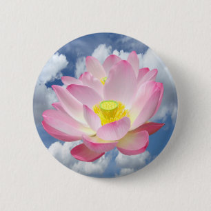 Badge Rond 5 Cm Seule une Blossom Lotus + votre texte et vos idées