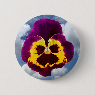 Badge Rond 5 Cm Seule une fleur de sansy + votre texte et vos idée