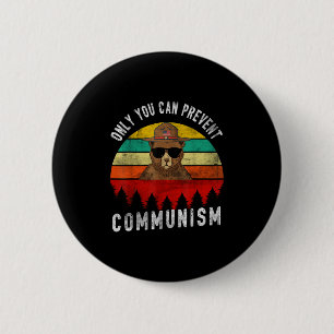 Badge Rond 5 Cm Seulement Vous Pouvez Empêcher Le Communisme Russe