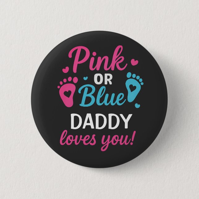Badge Rond 5 Cm Sexe personnalisé Révéler rose ou bleu bébé Showe (Devant)