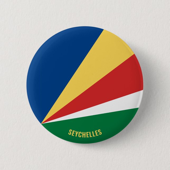 Badge Rond 5 Cm Seychelles Drapeau charmant patriotique (Devant)