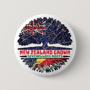 Badge Rond 5 Cm Seychelles Seychellois Nouvelle-Zélande Nouvelle-Z