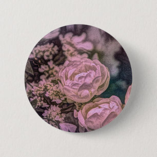 Badge Rond 5 Cm Shabby chic jardin victorien Rose bohème