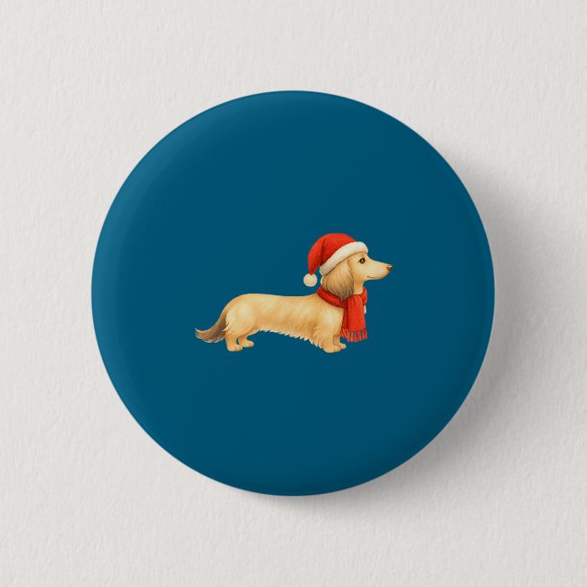 Badge Rond 5 Cm Shaded Cream Christmas Dachshund Dog Mom Funny Cut (Devant)