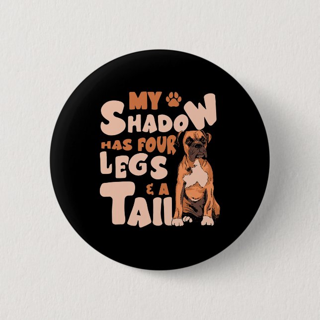 Badge Rond 5 Cm Shadow Possède Quatre Jambes Et Une Queue - Americ (Devant)